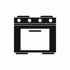 Gas stove icon in simple style isolated on white background. Home appliances symbol