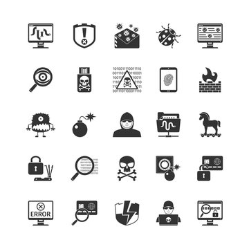 Hacker Black Icons Set