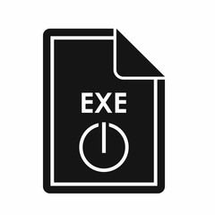 File EXE icon in simple style isolated on white background. Document type symbol