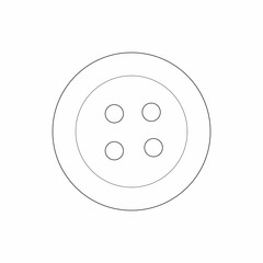 Button icon in outline style isolated on white background. Accessory for sewing symbol