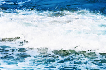 Fototapeta na wymiar Close up view of beautiful blue ocean