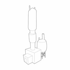 Manufacture of chemicals icon in outline style isolated on white background. Plant symbol