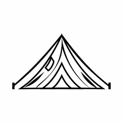 Tent icon in outline style isolated on white background. Tourism symbol