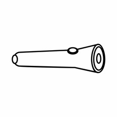 Spyglass icon in outline style isolated on white background. Watch symbol