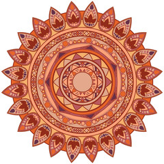 Fototapeta premium vector round mandala design element coffee colored