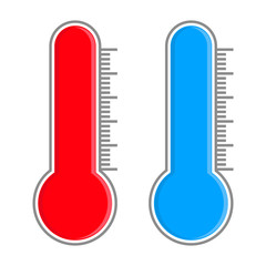 Thermometer scale. Red and blue