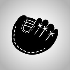 Baseball glove icon on the background