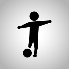 Football player icon on the background