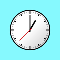Clock icon, Vector illustration, flat design. Easy to use and edit. EPS10. Blue background.
