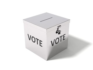 3d illustration of simple vote box.