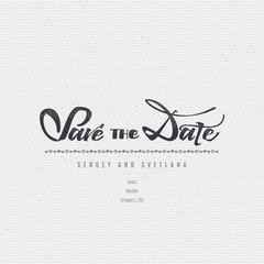 Save the date - calligraphic lettering badge label for design invitation