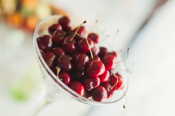 Various sweet sliced fruit on a buffet table