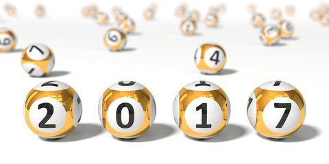 3d illustration of lottery balls. word with lottery balls