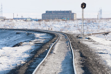 Deformation of the railway line, built in the permafrost.
