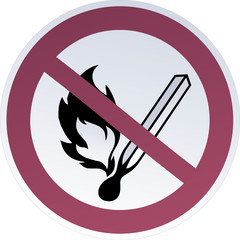 Verbotsschild – Feuer, offenes Licht, Rauchen verboten
