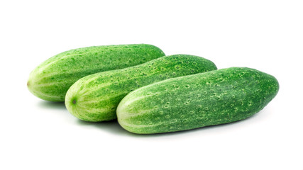 fresh cucumbers isolated on white background