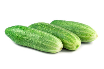 fresh cucumbers isolated on white background