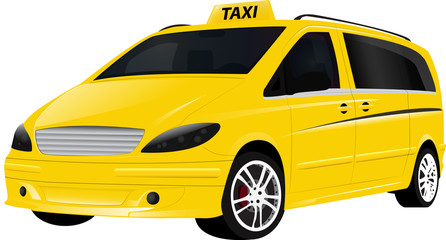 Fototapeta na wymiar Taxi Yellow Van