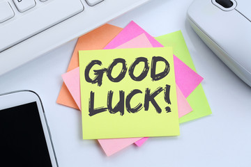 Good luck success successful test wish wishing desk