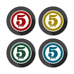 5 year, Celebrating 5 year, 5 year Anniversary - Set