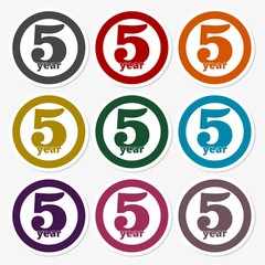 5 year, Celebrating 5 year, 5 year Anniversary - Set