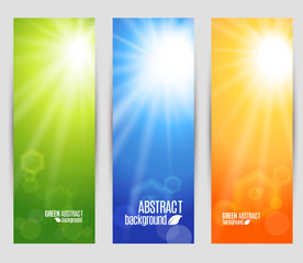 Vector colors set banners of shine