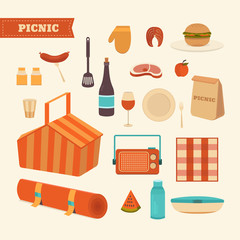 Set of summer picnic