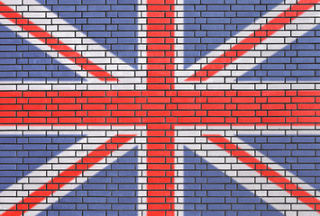 Fototapeta premium United Kingdom's fag painted on brick wall