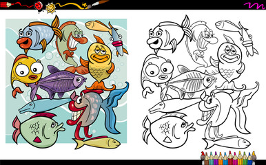 fish characters coloring page