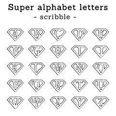 Superman letters scribble
