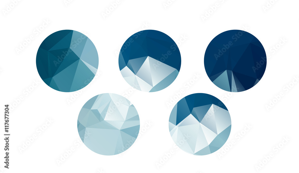 Wall mural Low poly circles