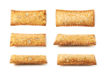 Oil fried crunchy pie isolated