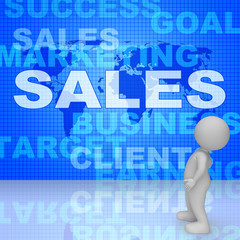 Sales Words Represents Corporation Sell 3d Rendering