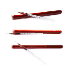 Medical syringe and test-tube isolated