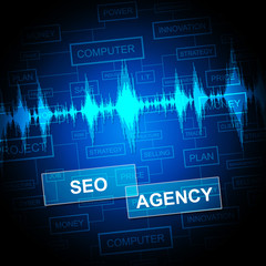 Seo Agency Shows Search Engine And Agent