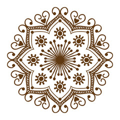 Hand drawn henna abstract mandala pattern flowers and paisley doodle coloring page. Henna decorative mandala pattern ethnic flower. Decoration mandala pattern ornament floral indian design.