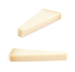 Piece of a parmesan cheese isolated