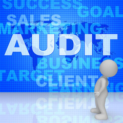 Audit Words Represents Finances Validation 3d Rendering