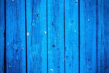 Old blue wooden Board. Beautiful background.