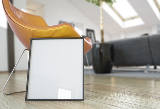 Frame MockUP in Modern Interior.Perfect mock up background to promote your photos and designs.