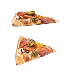 Slice of a mexican pizza isolated