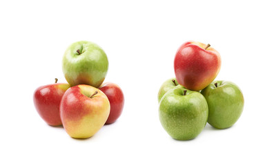 Red and green apples composition