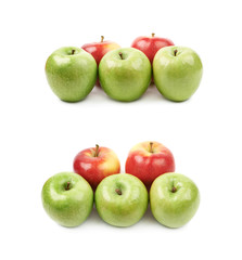 Red and green apples composition
