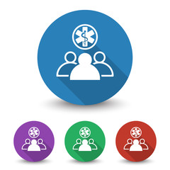 White Medical Team icon in different colors set
