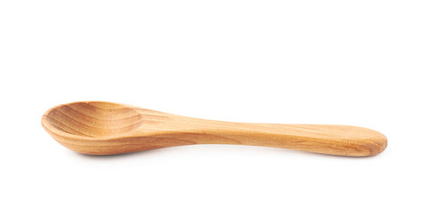 Wooden serving spoon isolated