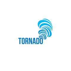 Isolated tornado vector logo. Spinning air logotype. Natural disaster illustration. Weather forecast element.