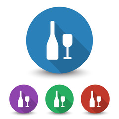 White Wine icon in different colors set