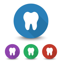 White Tooth icon in different colors set
