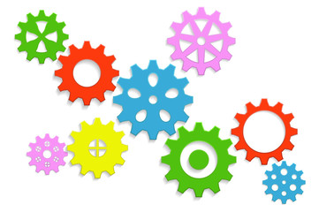 gears multicolored background