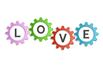 love word written in nuts